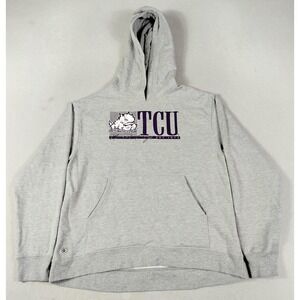 TCU Horned Frogs Sweatshirt Womens Medium Gray NCAA Fall Rush Hoodie Athleisure